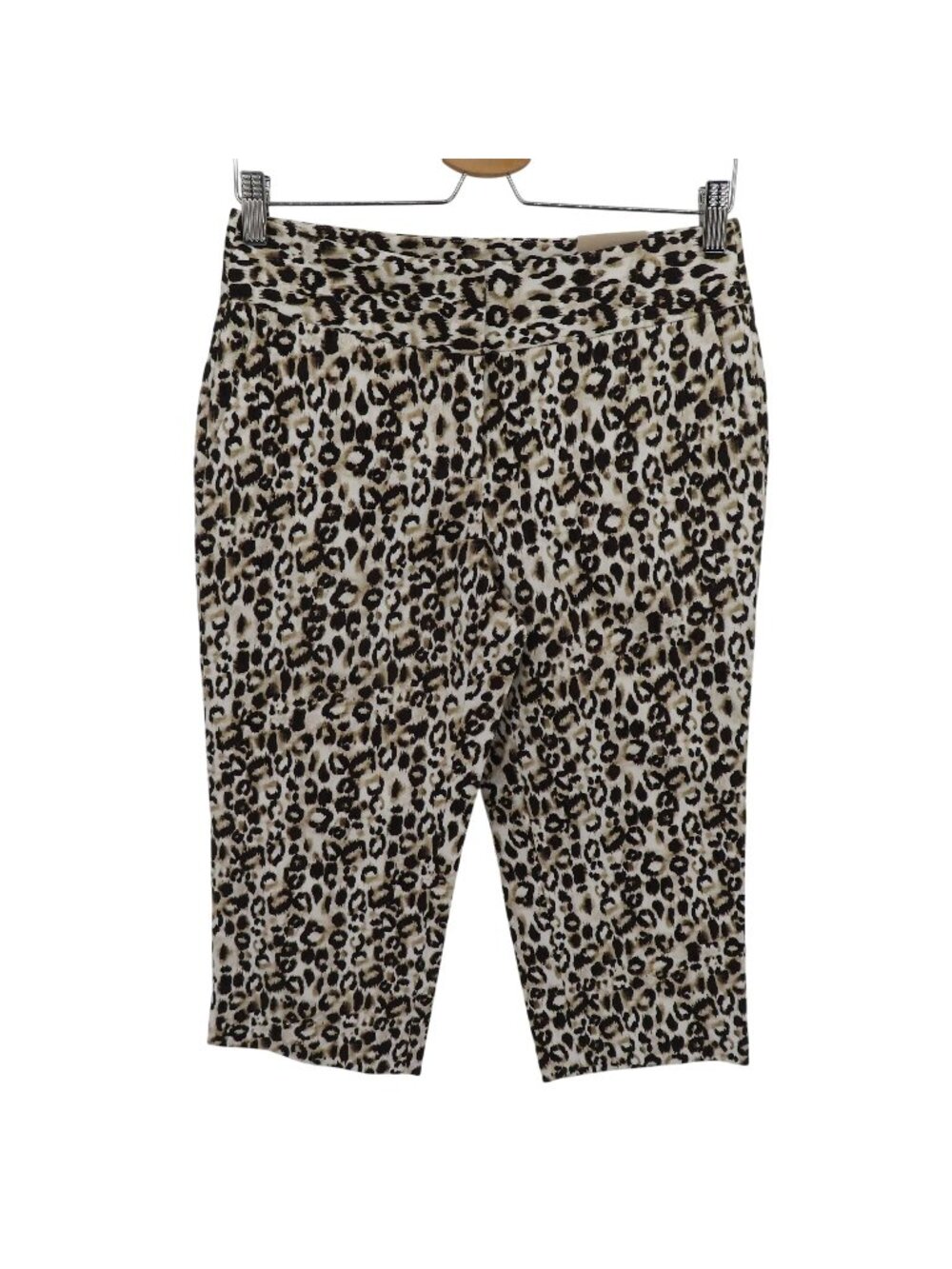 Laura Ashley Women 6P Petite 6 Leopard Cheetah St Tropez Cropped Capri Pants NEW
